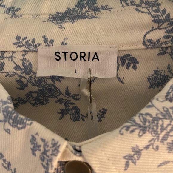 NWT Storia Toile Denim Romper  Size Large - Picture 4 of 6